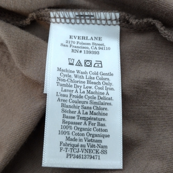 Everlane Men's Brown Organic Cotton Casual V-Neck Short Sleeve Shirt Size XXL - Picture 12 of 12